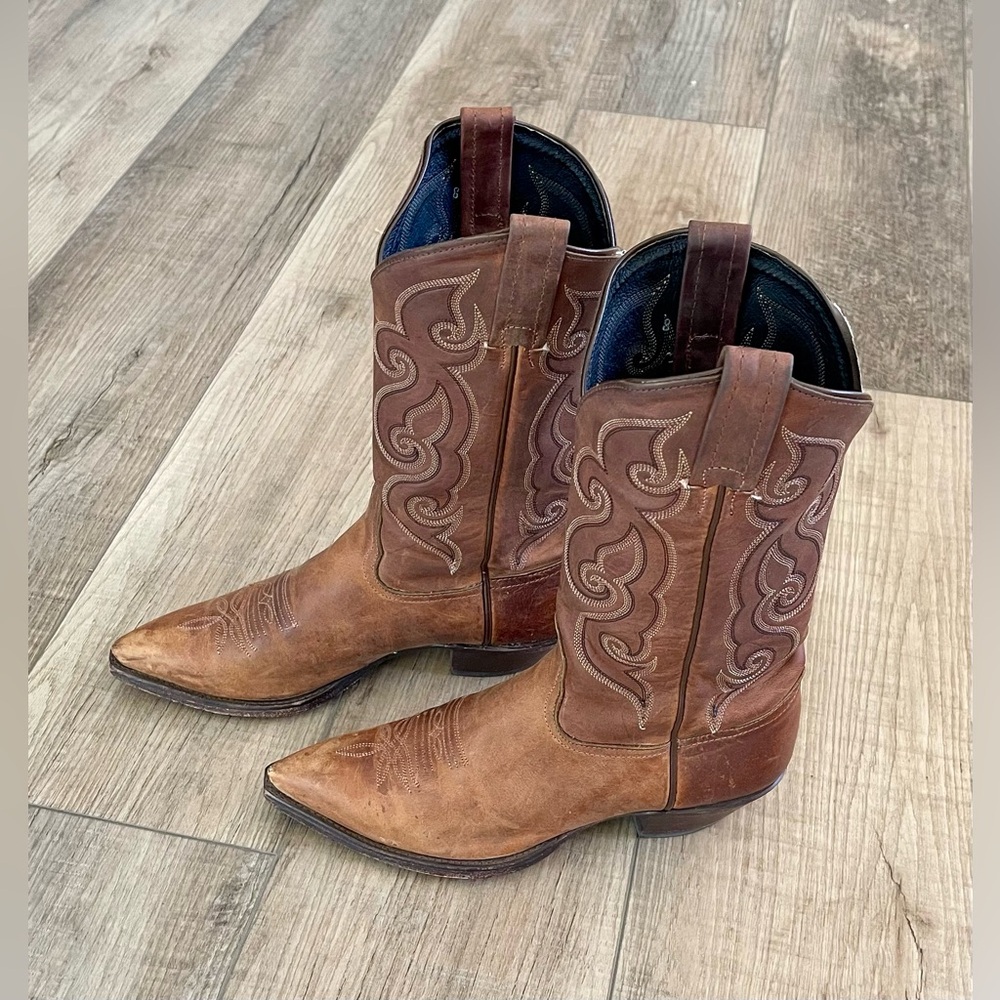Tony Lama Brown Western Cowboy Boots